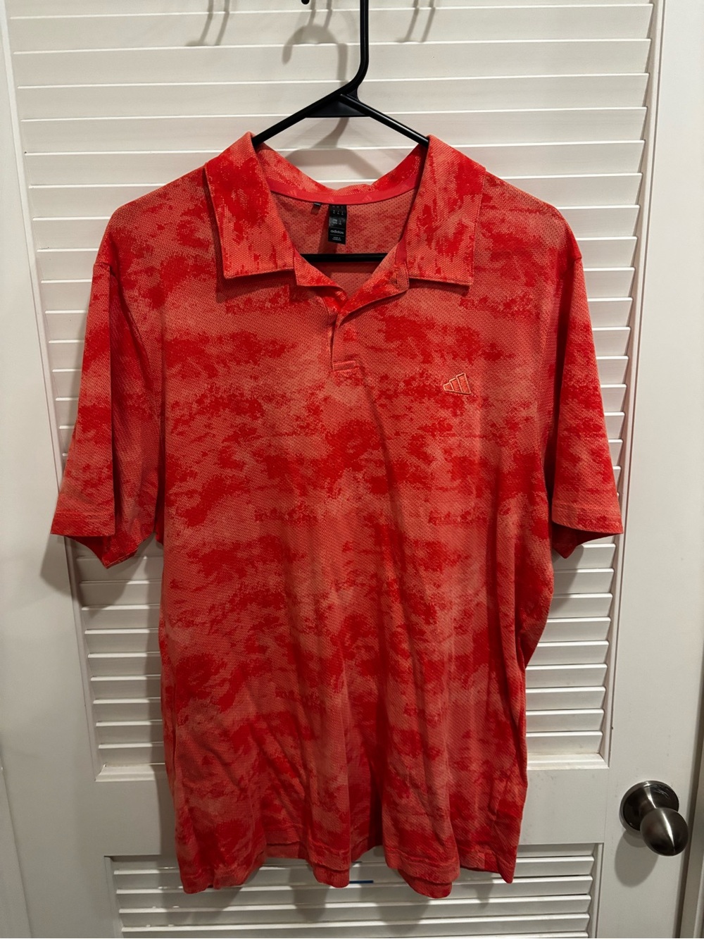adidas Red Camo Short Sleeve Polo